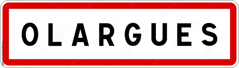 Panneau entrée ville agglomération Olargues / Town entrance sign Olargues Panneau entrée ville agglomération Olargues / Town entrance sign Olargues
