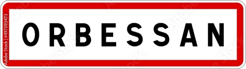 Panneau entrée ville agglomération Orbessan / Town entrance sign Orbessan