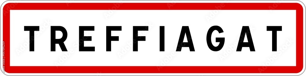 Panneau entrée ville agglomération Treffiagat / Town entrance sign Treffiagat Panneau entrée ville agglomération Treffiagat / Town entrance sign Treffiagat