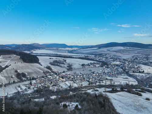 Aerial view of the village Zborov in Slovakia © Peter
