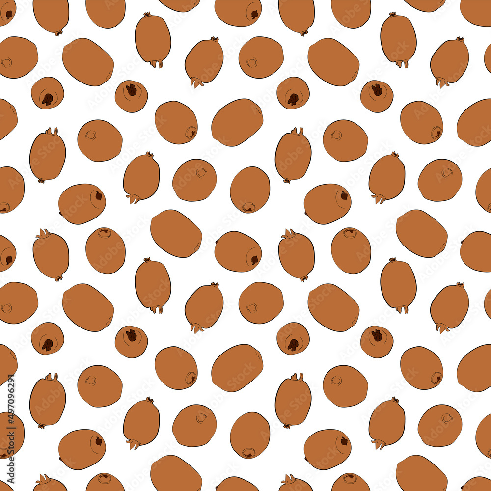 Fototapeta premium A set of seamless patterns with kiwi. Vector graphics, 1000x1000.