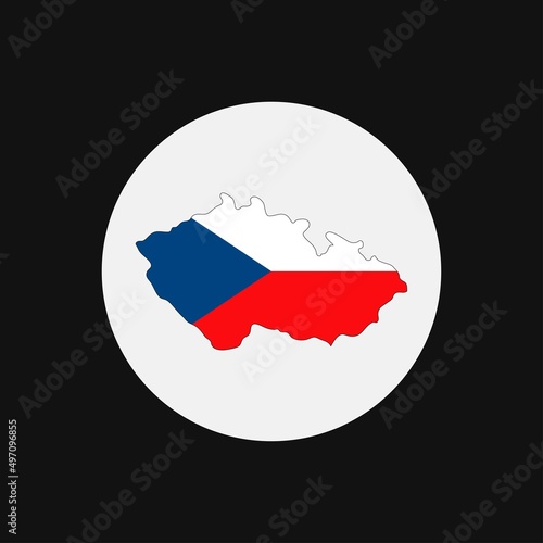 Free Download Czech Republic map silhouette with flag on white background - GFXLoad