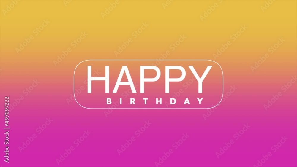 Happy Birthday on yellow and pink gradient color, holidays and promo style background Happy Birthday on yellow and pink gradient color, holidays and promo style background