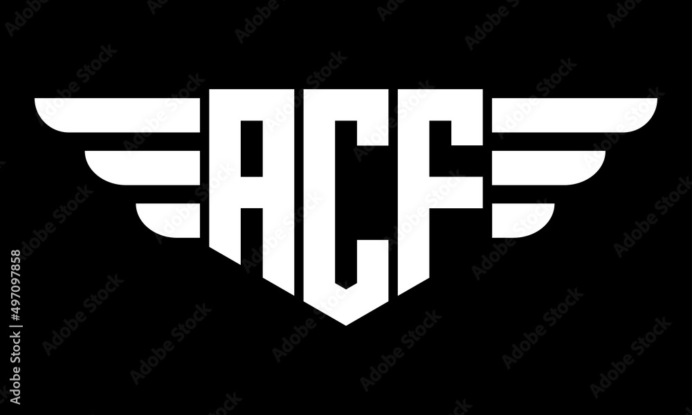 ACF geometric logo design vector template | monogram logo | abstract ...