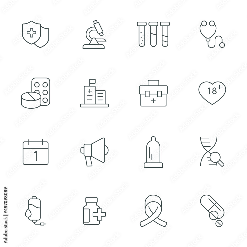HIV and AIDS icons set . HIV and AIDS pack symbol vector elements for infographic web HIV and AIDS icons set . HIV and AIDS pack symbol vector elements for infographic web