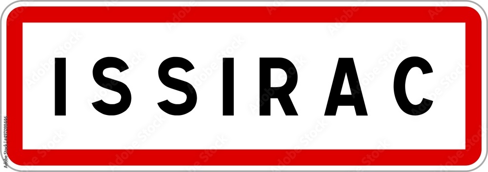 Panneau entrée ville agglomération Issirac / Town entrance sign Issirac Panneau entrée ville agglomération Issirac / Town entrance sign Issirac