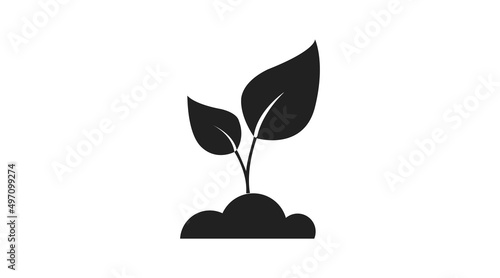 Plant Vector Icon. Vector isolated editable black and white illustration of a plant