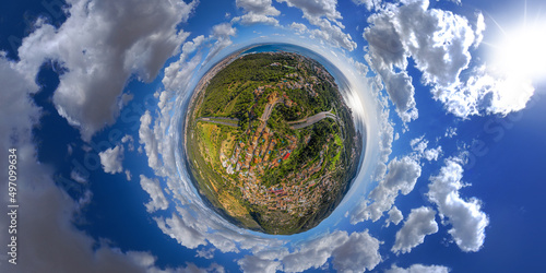 Foto little planet de mallorca city island spain aerial