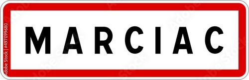 Panneau entrée ville agglomération Marciac / Town entrance sign Marciac