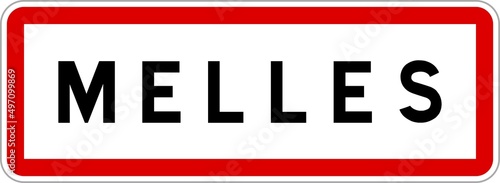 Panneau entrée ville agglomération Melles / Town entrance sign Melles