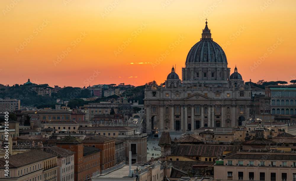 Saint Peter's Basilica at Sunset