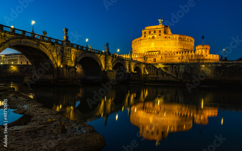 St. Angelo Bridge and Castel Sant'Angelo at Sunset