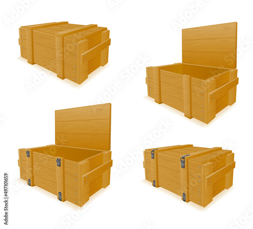army wooden box for weapons and ammunition vector illustration