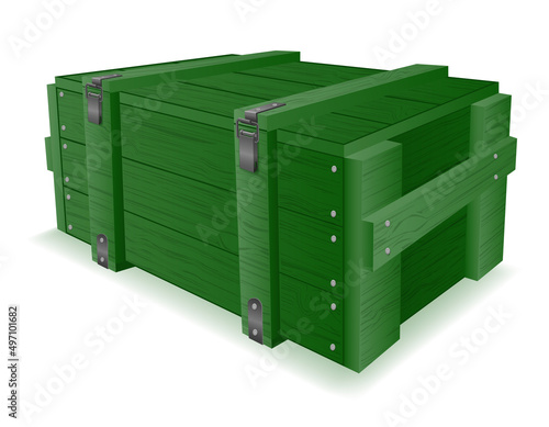 army wooden box for weapons and ammunition vector illustration