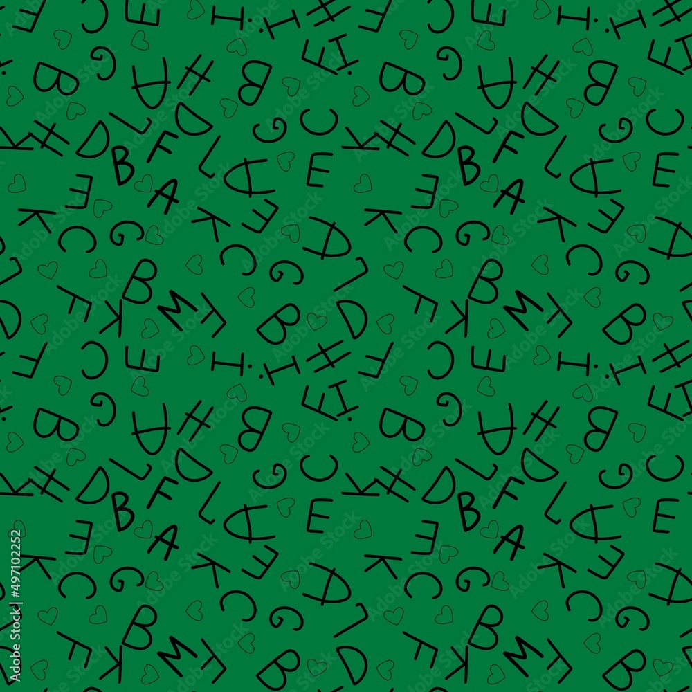Alphabet seamless pattern for fabrics and packaging and gifts and cards and kids and wrapping paper and school