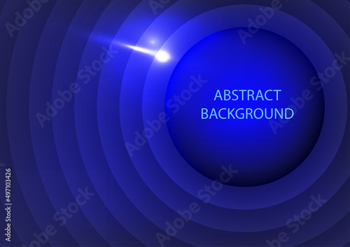 The background is designed with a blue wavy circle shape and beams, space concept, meteorites hit the planet.