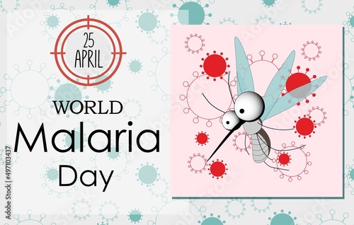World Malaria Day vector illustration. Suitable for greeting card, poster and banner. It is celebrated annually on April 25 and celebrates global efforts to combat malaria. Vector illustration.Mosquit photo
