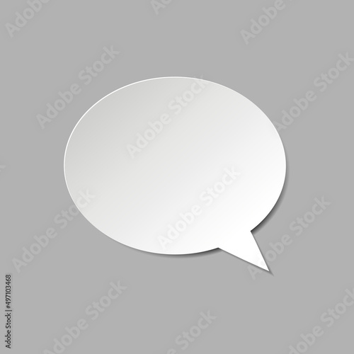 Chat bubble or message icon in paper cut design style isolated on grey background. EPS 10 vector illustration.