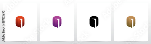 Door Open Letter Logo Design O