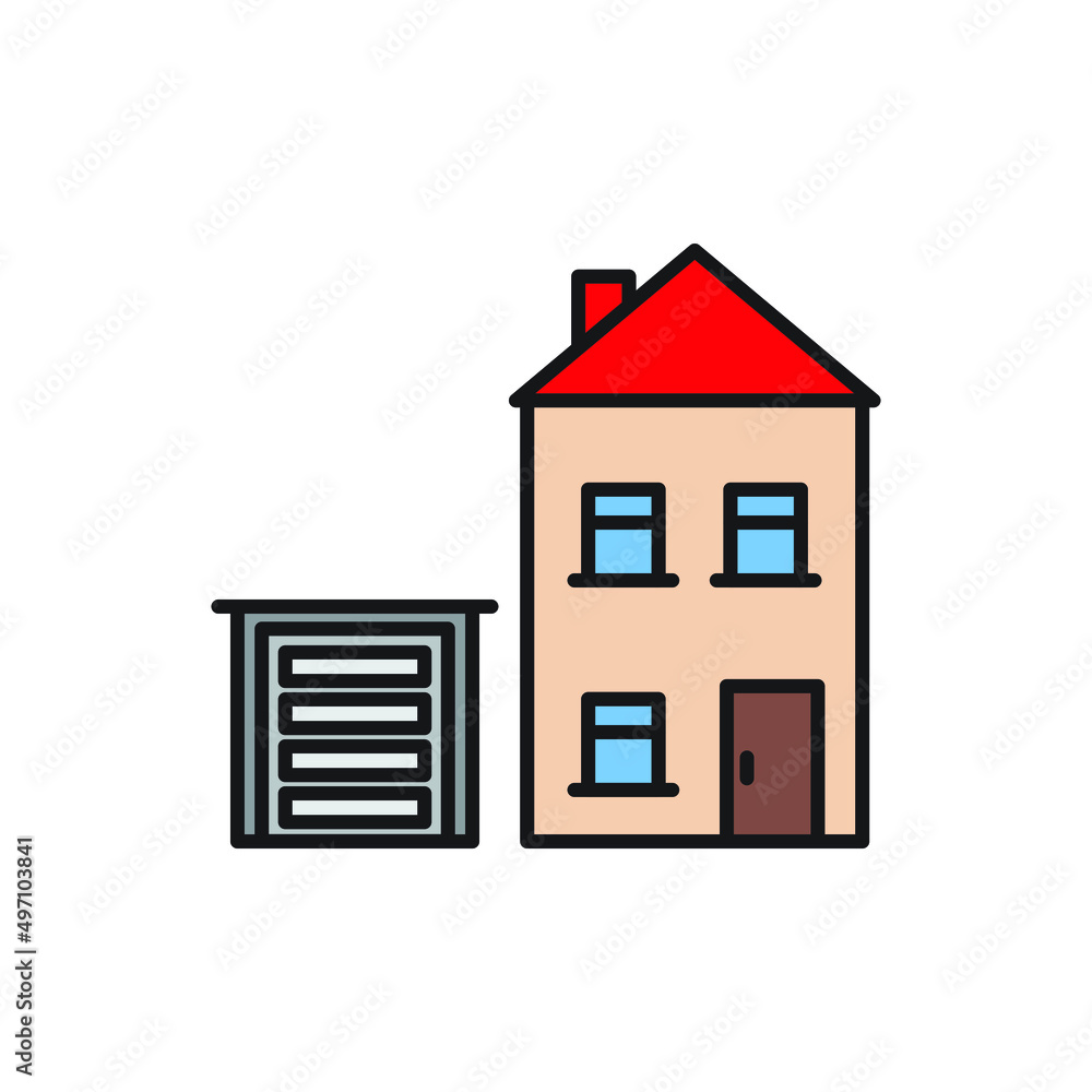 house Icon color for website, symbol presentation