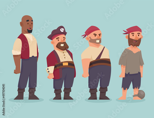 four pirates characters
