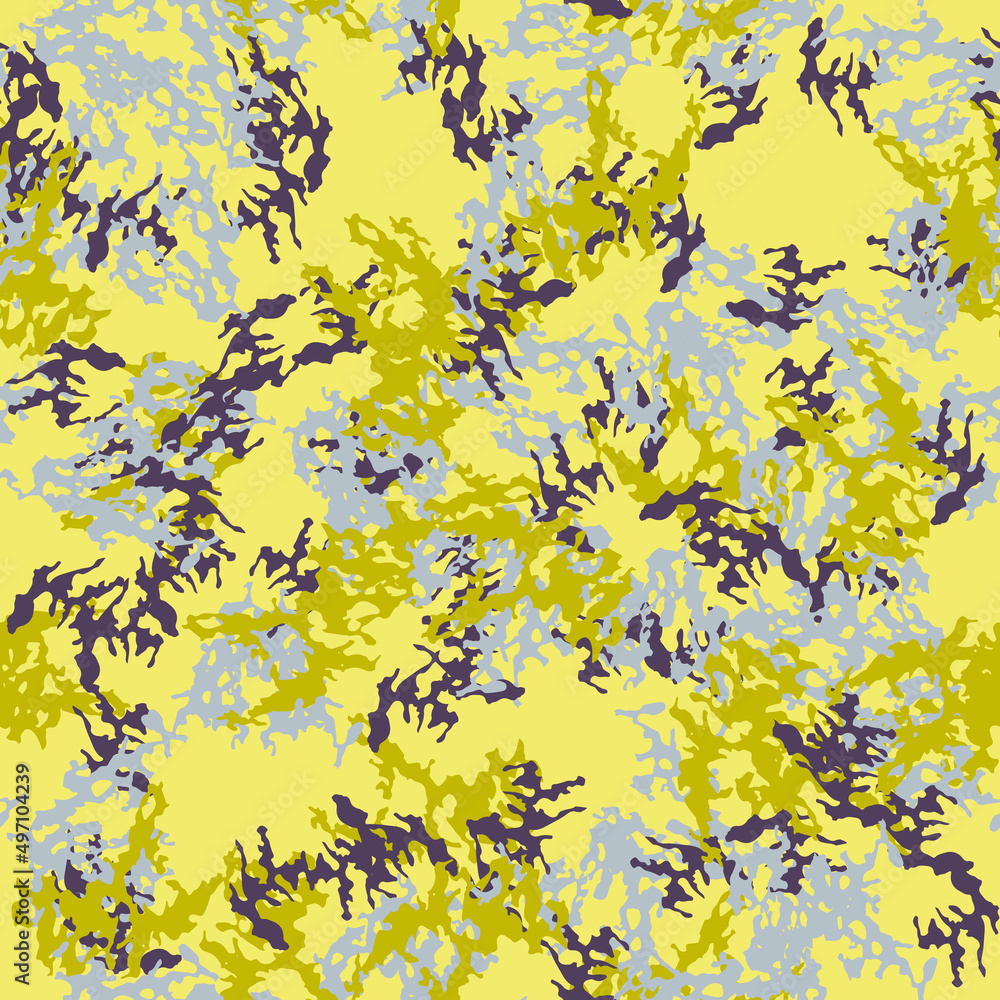 UFO camouflage of various shades of yellow, green and grey colors UFO camouflage of various shades of yellow, green and grey colors