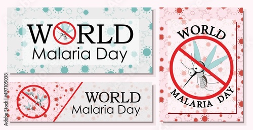World Malaria Day vector illustration. Suitable for greeting card, poster and banner. It is celebrated annually on April 25 and celebrates global efforts to combat malaria. Vector illustration.Mosquit
