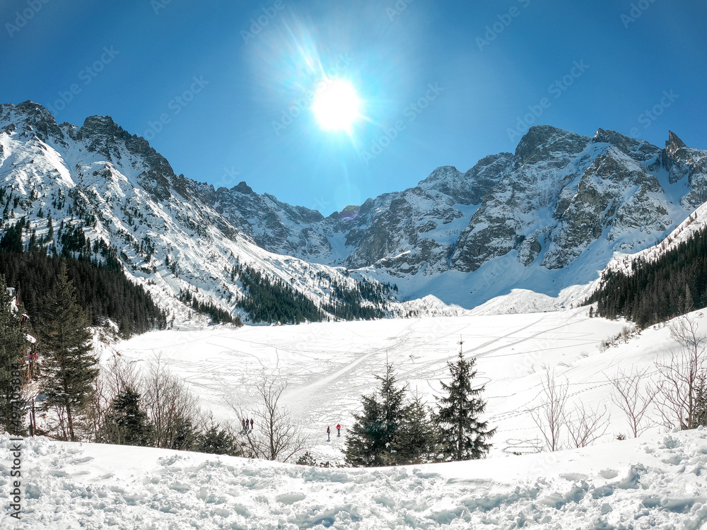 Aerial view of morske oko in High Tatras mountains in Slovakia Aerial view of morske oko in High Tatras mountains in Slovakia