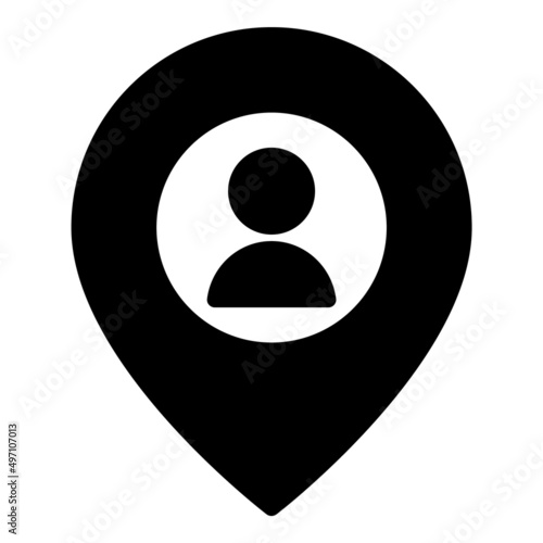 User Location Pin Flat Icon Isolated On White Background