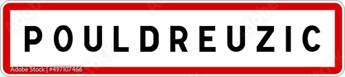 Panneau entrée ville agglomération Pouldreuzic / Town entrance sign Pouldreuzic