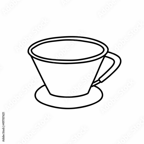kalita coffee method doodle icon, vector color line illustration photo