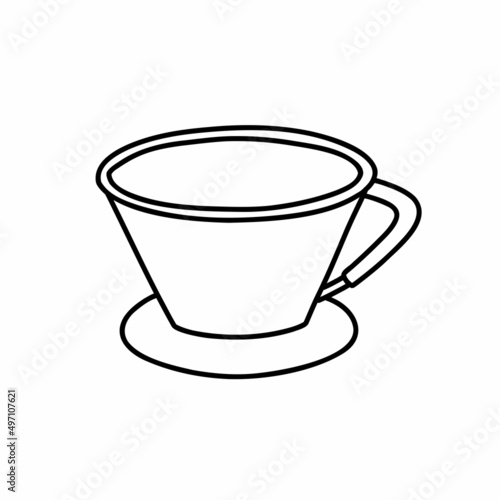 kalita coffee method doodle icon, vector color line illustration