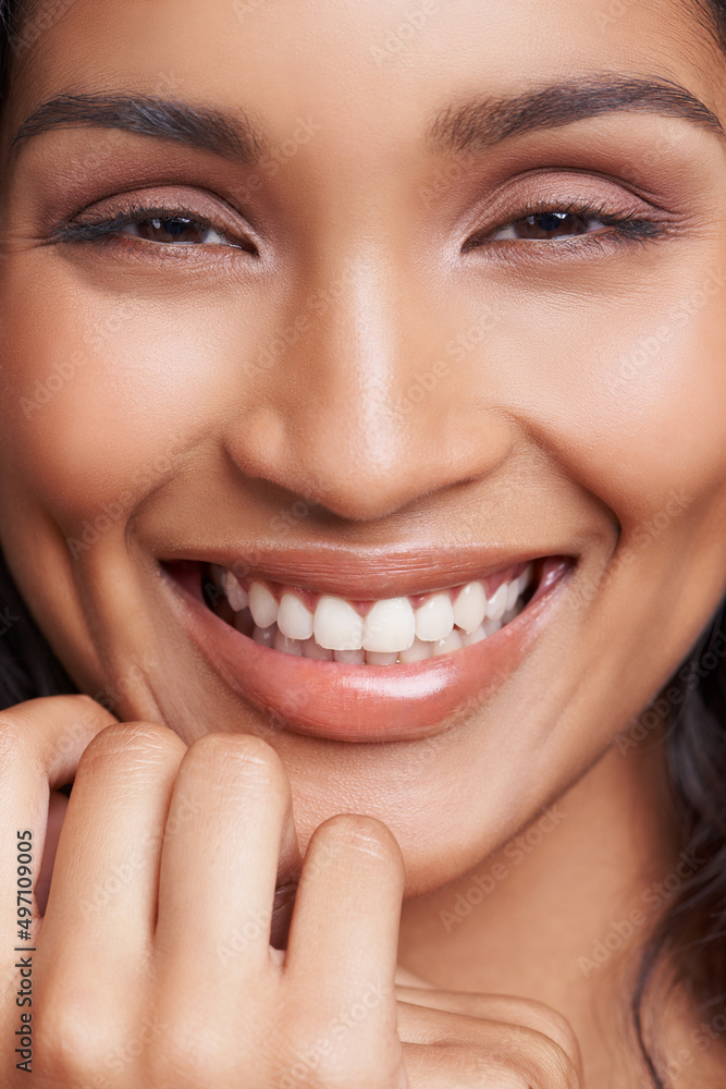 Obraz premium All natural beauty. Shot of a beautiful young posing over a gray background.