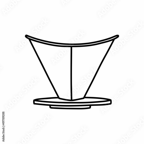 pour over coffee method doodle icon, vector color line illustration