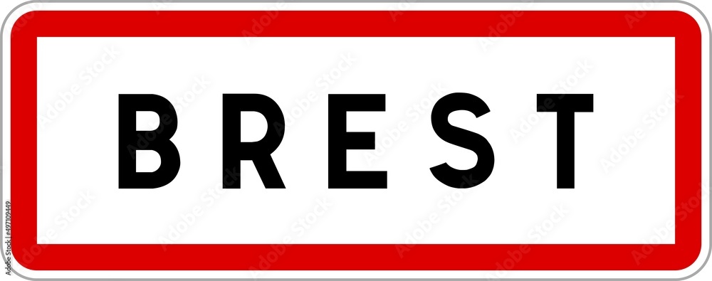 Panneau entrée ville agglomération Brest / Town entrance sign Brest Panneau entrée ville agglomération Brest / Town entrance sign Brest