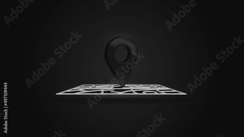 GPS map navigation with pointers isolated on white background. vector 3d design.