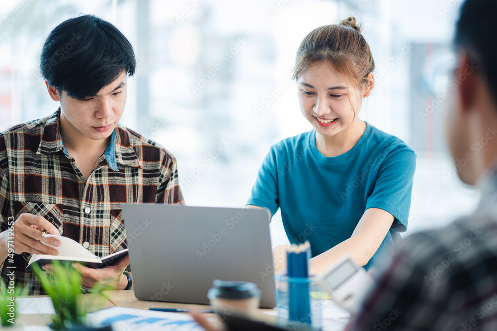 Business project teams work together in a meeting room at the office. blur background Business project teams work together in a meeting room at the office. blur background