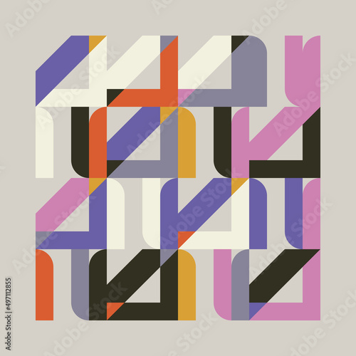Minimal Art Graphic Pattern Design Aesthetics Made With Abstract Vector Geometric Shapes