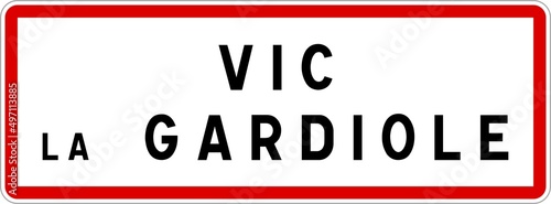 Panneau entrée ville agglomération Vic-la-Gardiole / Town entrance sign Vic-la-Gardiole photo