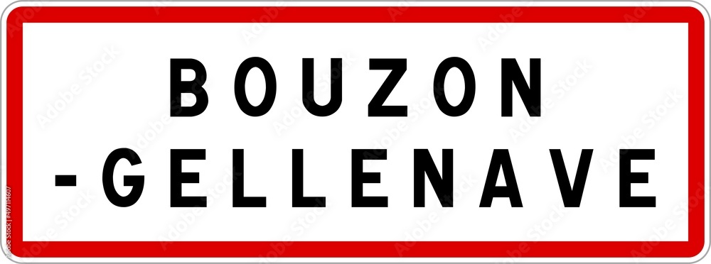 Panneau entrée ville agglomération Bouzon-Gellenave / Town entrance sign Bouzon-Gellenave