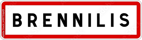 Panneau entrée ville agglomération Brennilis / Town entrance sign Brennilis