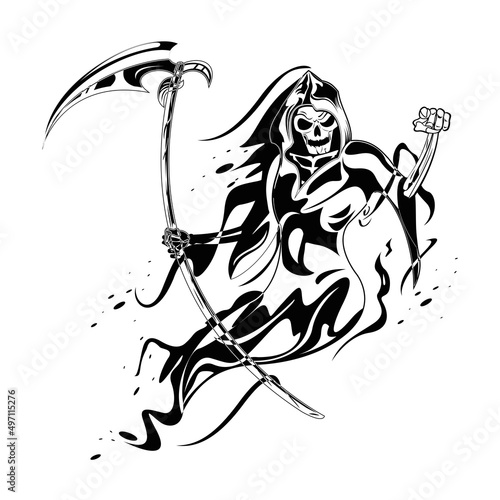 grim reaper monochrome style