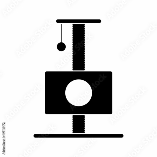 Cat tower icon and scratching postbisolated on white background. Cat tree icon with cat house, Furniture for kittens. Cat playground accessories with claw sharpeners for pets. Vector illustration