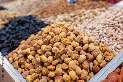 Dried fruits and nuts on lo...