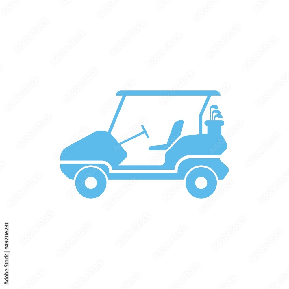 Golf cart icon design concept illustration