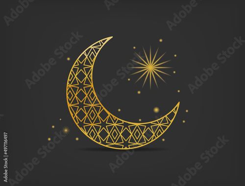 crescent moon and star Fototapet