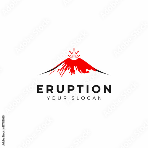 eruption of a volcano mountain logo. Simple illustration of volcano mountain vector logo