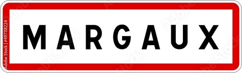 Panneau entrée ville agglomération Margaux / Town entrance sign Margaux photo