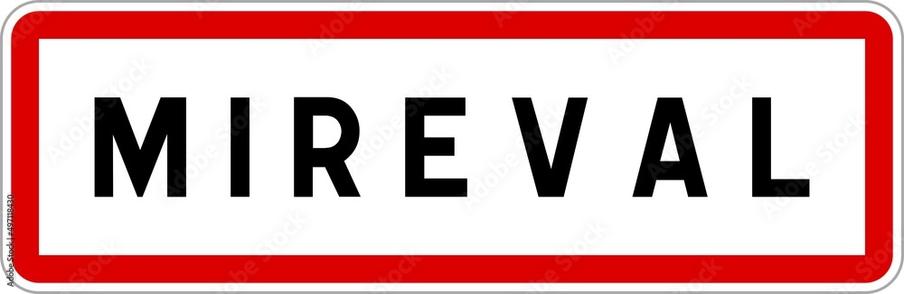 Fototapeta premium Panneau entrée ville agglomération Mireval / Town entrance sign Mireval