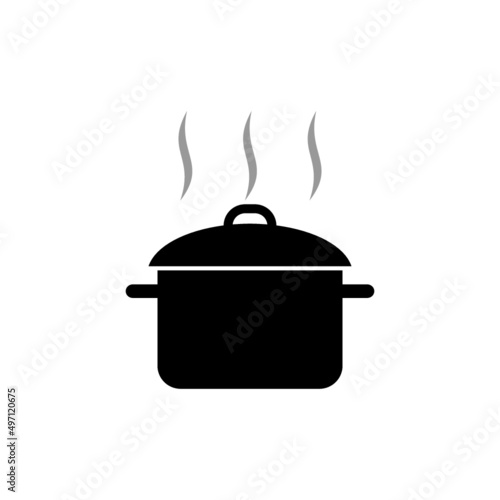 Cooking pot icon isolated on white background